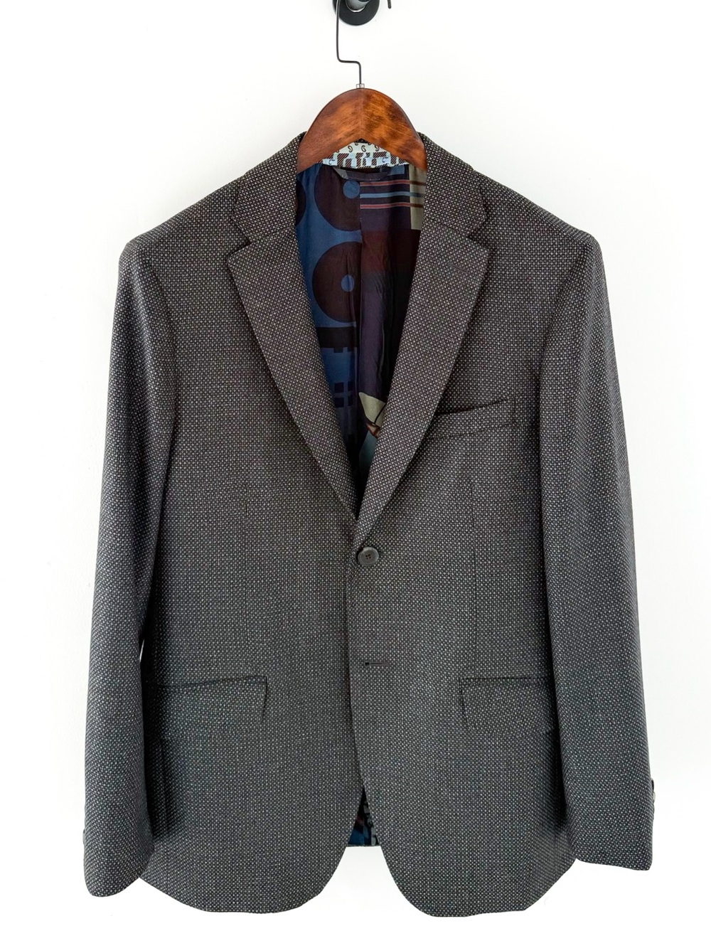 NEW Etro SIlk Wool Blazer Men's Dark Green Blue Black Textured Sport Coat 40R